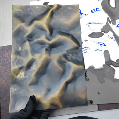 Guter Preis 304 Edelstahlblech mit gealterter Messing- und Antik-Bronze-Oberfläche mit Krepppapier-Musterdesign Online