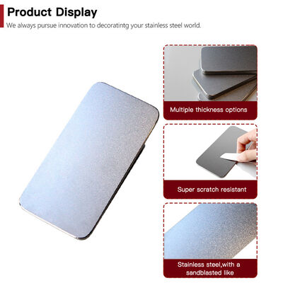 Food Grade 304 Sandblasted Finish Scratch-Resistant Embossed Stainless Steel Sheet for Kitchen Island