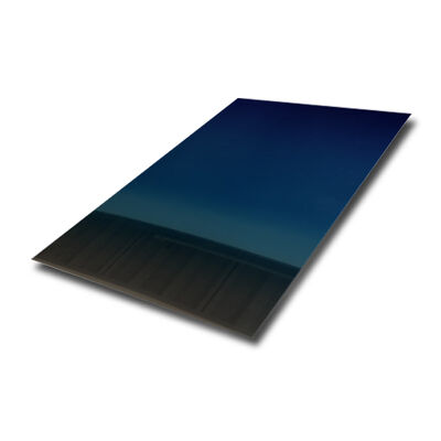 Mirror SS Sheet,Grade 304 No.8 Mirror Finish Stainless Steel Sheet In PVD Klein Blue Gradient Color Coating