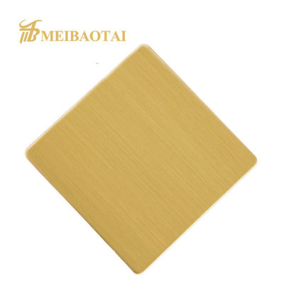 Guter Preis Gold PVD Beschichtetes Haarstrich Edelstahlblech mit 8c PVC-Folie in der Größe 1219x2438mm Online