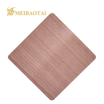 Guter Preis Anti-Fingerabdruck-PVD-Rose-Beschichtet 304 Haarlinie Edelstahlblech für Dekoration und Wand-Anwendungen Online