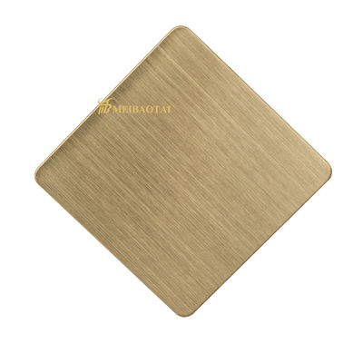 Guter Preis 1219x2438mm Haarstrichedelstahlblech-Goldfarbbeschichtungs-Dekoration Online