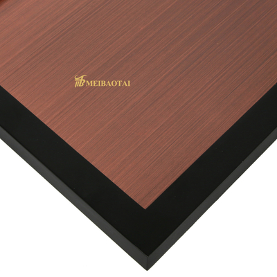 Bronzehaarstrichedelstahlbleche 4x10 mit Standard PVC-7c Film-JIS