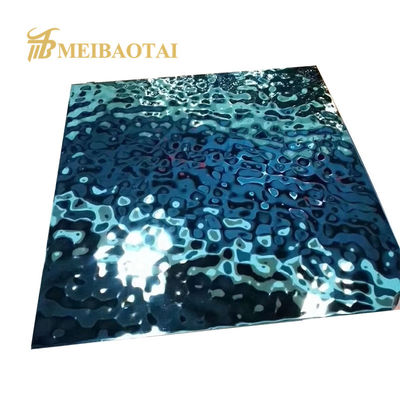 Guter Preis Super Mirror Polster PVD Blau Beschichtet Wasser Ripple Edelstahlblech GB Standard 2m Länge Online