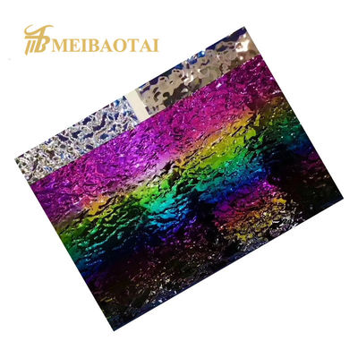 Guter Preis 70 Mikron PVC Film Regenbogen PVD Beschichtet 304 Edelstahl Wasser Wellenblatt für Küchenwand Online