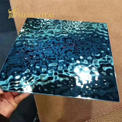 Guter Preis PVD-blau beschichtetes Edelstahlblech mit Wasserwellenmuster, 1000 mm x 2000 mm, mit 7c PVC-Folie für dekorative Decken Online