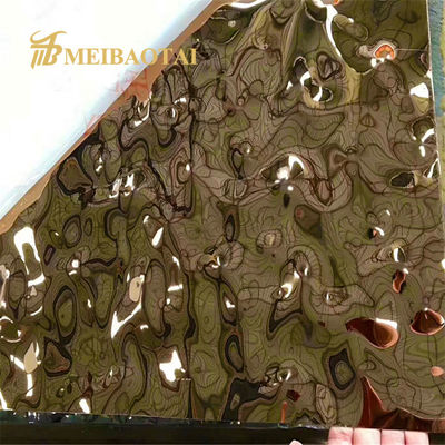 Guter Preis 304 Edelstahl Wasserwellenblech mit goldener PVD-Beschichtung und 7c PVC-Folie für dekorative Decken Online