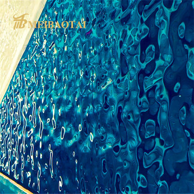 Guter Preis Blaues Wasser-Kräuselungs-Blatt 0.65mm des Edelstahl-201 dick für Decke verzieren Online