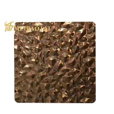 JIS prägte Edelstahlblech Rose Gold Plating, die 3D SS-Platte 4x8 0.65mm Thk verzieren