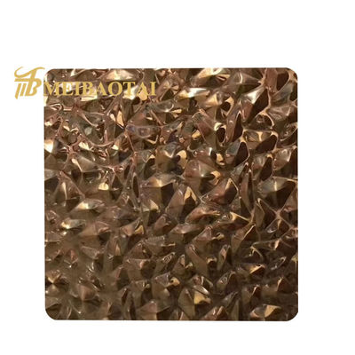 JIS-Standard Roségold-Beschichtung 0,65 mm Dicke Geprägte Edelstahlplatte für dekorative SS-Platte