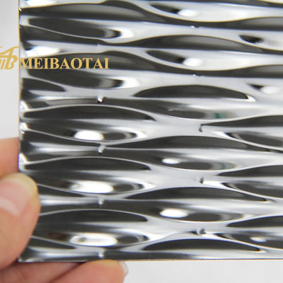 Kugelmuster-geprägtes Edelstahlblech mit doppeltem 7C Schwarz-Weiß-PVC und 0,65 mm Dicke für Wandverkleidungen