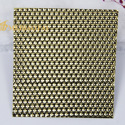 0.85mm Stärke prägte die dekorative Edelstahlblech-Goldbienenwaben-Muster-Wand