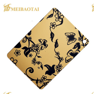 Guter Preis Pvd-Farbbeschichtungs-Spiegel-Edelstahl geätztes Blatt 1219x2438mm Online