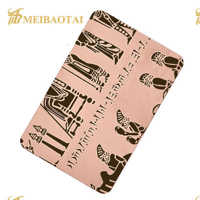Guter Preis 201 Edelstahl geätzte Härte Blatt Pvd Rose Gold Color HRB100 Online
