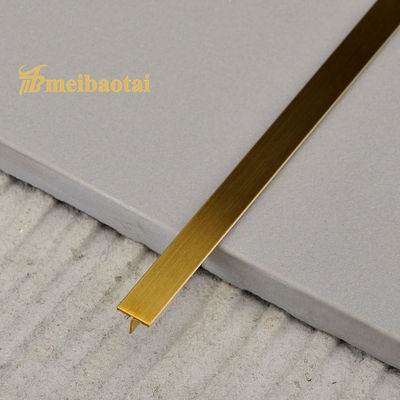 Guter Preis Gold PVD beschichtete Haarstrich Edelstahl Fliesenprofil JIS Standard T15X2048mm Online