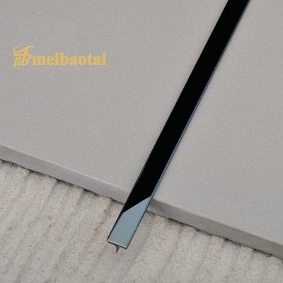304 Edelstahl Fliesenprofil mit schwarzer PVD-Beschichtung und 6mm T-Profil für dekorative Kanten
