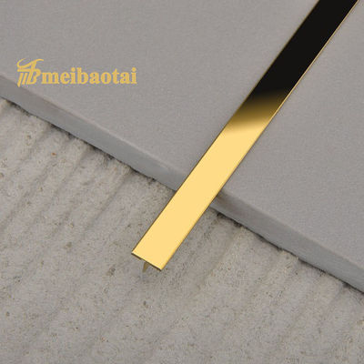 Guter Preis Nachhaltige PVD-Goldspiegel-Edelstahl-Fliesenleiste 20mm SS T-Leiste für dekorativen Wandschutz Online