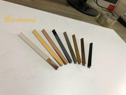 Goldene Spiegel fertiggestellt 304 Edelstahl Fliesen Trim mit T-Form für Ecke Metallprofil