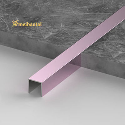 Guter Preis Lila PVD Beschichtet Edelstahl U15mm Fliesen-Trim mit 0,65mm Dicke für Bodendekoration Online