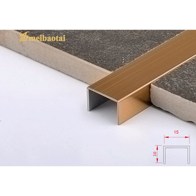 3048MM Length Mirror Tile Trim PVD Rose Gold Stainless Steel U Trim