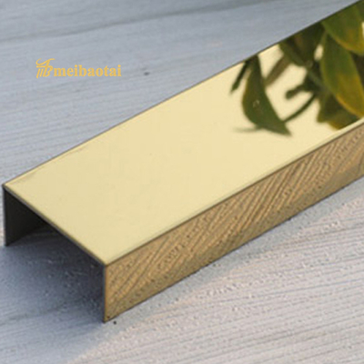 PVC 7c bürstete Stahlfliesen-Ordnung 8mm, Edelstahl 304 Backsplash-Rand-Ordnung