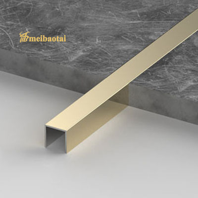Guter Preis 304 Edelstahl U-Profil Fliesenprofil mit 7c PVC-Folie und HV200 Härte für dekorativen Schutz Online