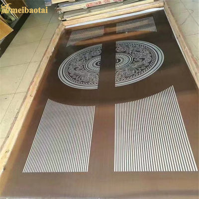 Guter Preis 0.95mm Dicke 304 Edelstahlplatte mit geätztem Design für Aufzüge in 1219x2438mm Größe Online