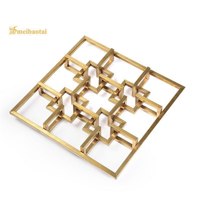 Guter Preis Haarstrich-Finish PVD-goldfarben beschichtete Edelstahl-Raumteiler mit kundenspezifischer Größe Online