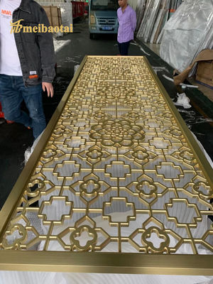 Guter Preis Des Goldss201 Standard-PVD Beschichtung Stahlrahmen-Raum-Teiler en Online