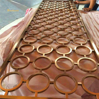 Guter Preis 3048mm HRB100 Rose Farbe Haarlinie Edelstahl Raum Trennscheibe und dekorative Metallbildschirm Online