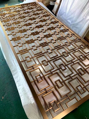 Guter Preis 3048mm HRB100 Rose Farbe Haarlinie Edelstahl Raum Trennscheibe und dekorative Metallbildschirm Online