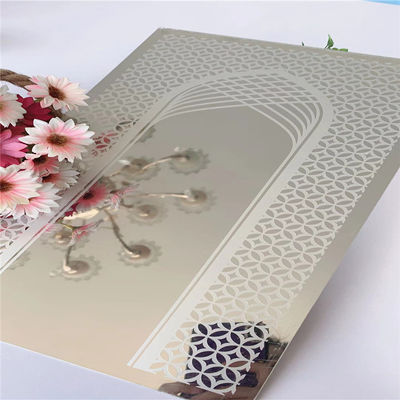 Guter Preis 304 Grad Spiegelveredelung Eingraviertes Edelstahlblech 1219x2438mm zur Aufzugdekoration Online