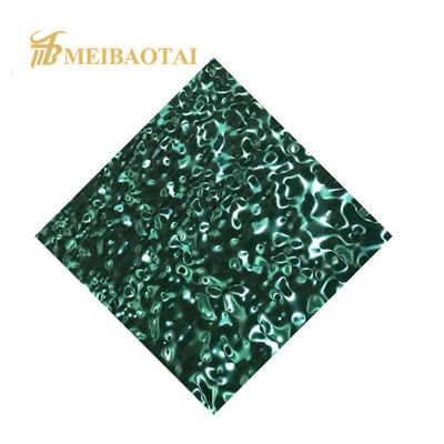 Guter Preis Gestempelte PVD-Grün-Wasser-Kräuselungs-Edelstahlblech-Wand dekorativ Online