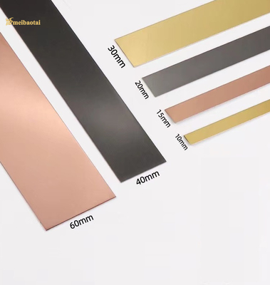 Stainless Steel Peel And Stick Decorative Wall Tile Trim 3048mm Length