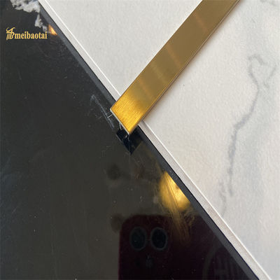 Matt Gold Veredeltes 304 Edelstahl T-förmiges Fliesenprofil für Eckmetallprofil GB-Standard