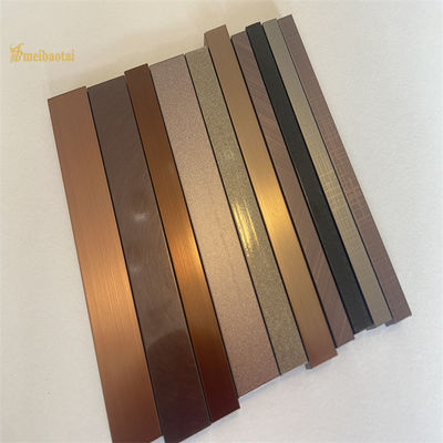 Guter Preis Farbenfrohe Haarlinie Fertigstellung 304 Edelstahl Fliesen Trim U6 U8 U12 Profil für dekorative Kanten Online