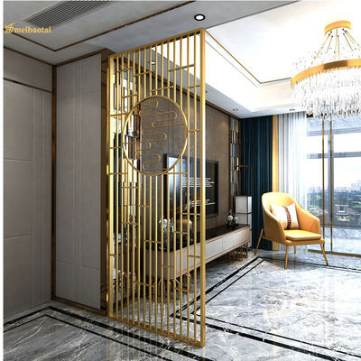 Guter Preis PVD Gold beschichtet 30 mm Dicke Maßgeschneiderte Größe Edelstahl Raum Trennwand Metall Raum Trennwand Online