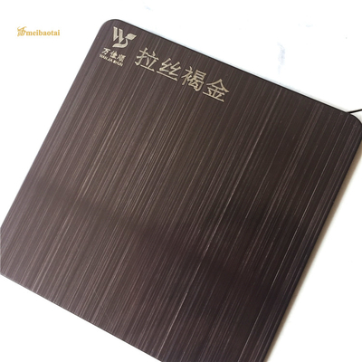 Vier Fuß der Haarstrich-Brown-Goldss dekorativer Platten-0.65mm Stärke-