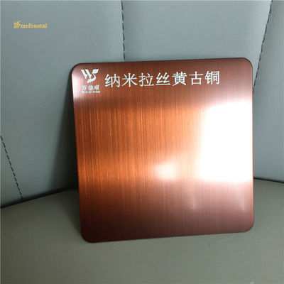 Guter Preis 4 Fuß Bronze Anti-Fingerprint Haarlinien-Edelstahlblech mit 0,65 mm Dicke Online