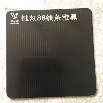 Guter Preis Nachhaltiges PVD Schwarz Farbe geätzte Edelstahlplatte 1219x3048mm für Deckenwanddekoration Online