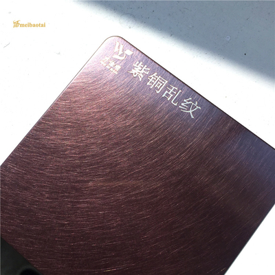 Purpurrote kupferne Stärke des Erschütterungs-Haarstrichedelstahlblech-0.65mm